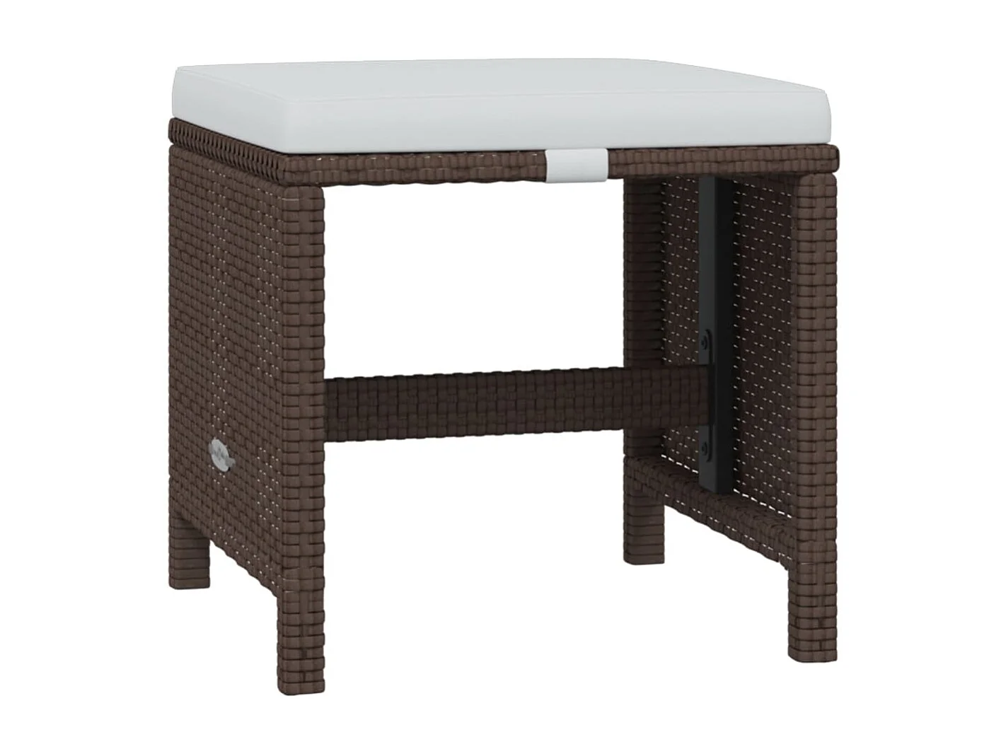 Ensemble à dîner de jardin coussins 19 pièces Résine tressée Marron