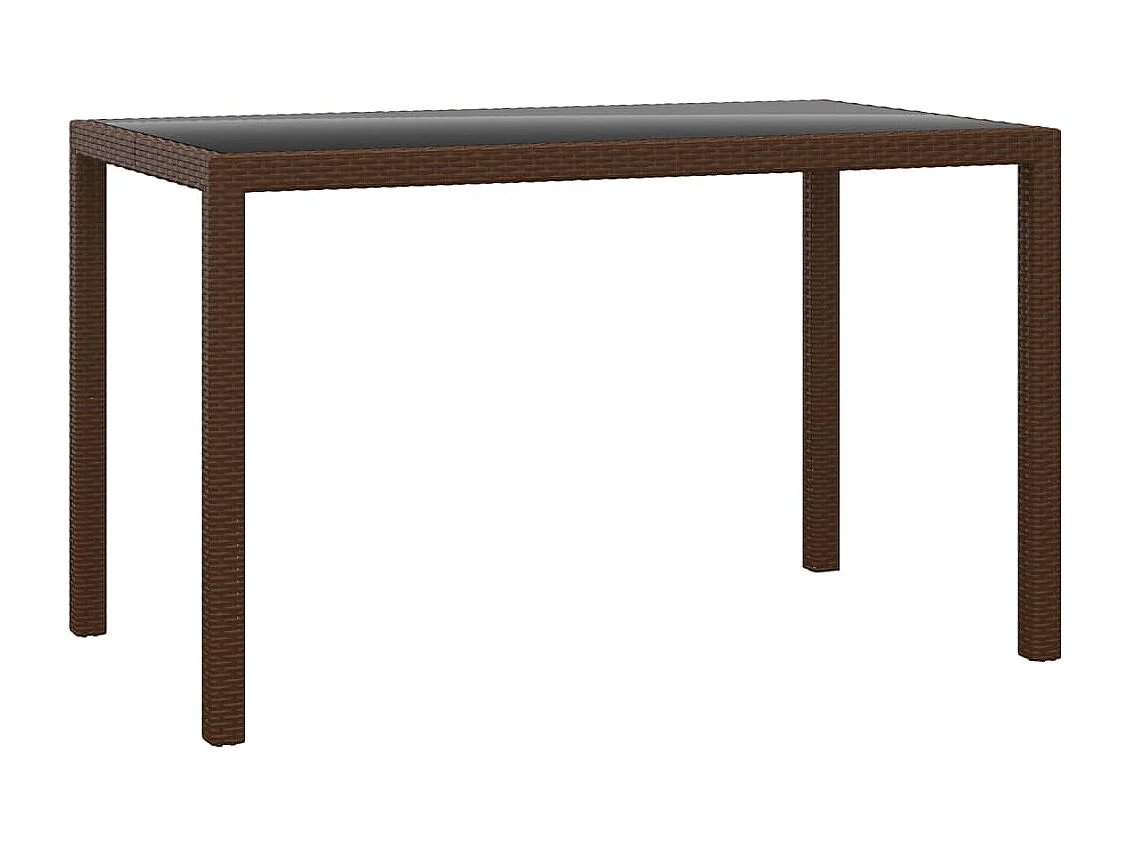 Meubles à dîner de jardin et coussins 3 pièces Poly rotin Marron