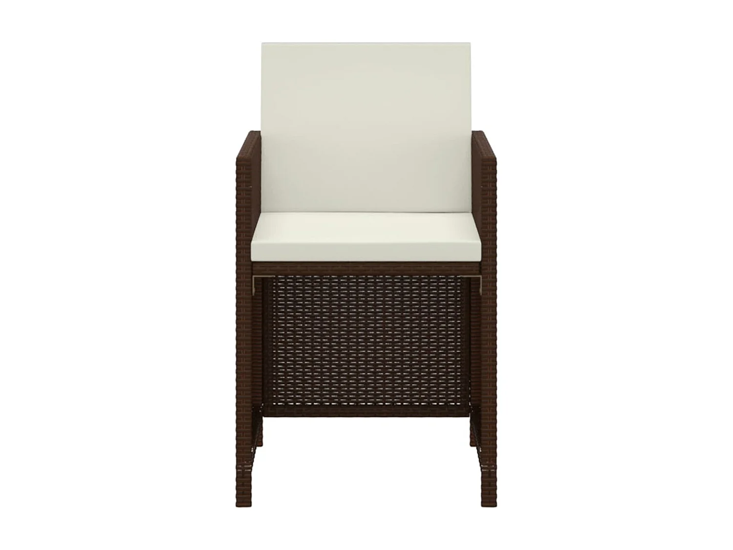 Meubles à dîner de jardin et coussins 3 pièces Poly rotin Marron
