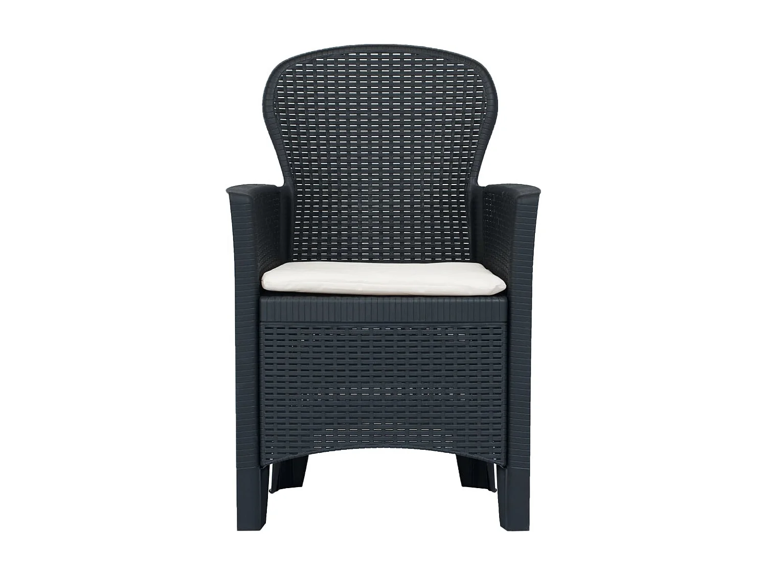 Ensemble à dîner 9 pièces Plastique Anthracite Aspect de rotin