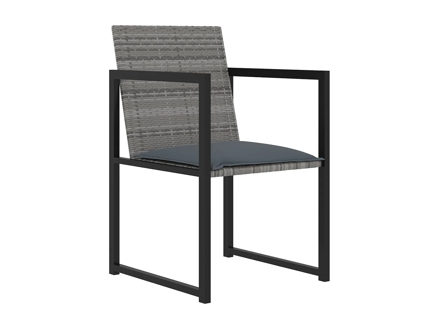 Mobilier à dîner de jardin 9 pièces et coussins Résine tressée Gris