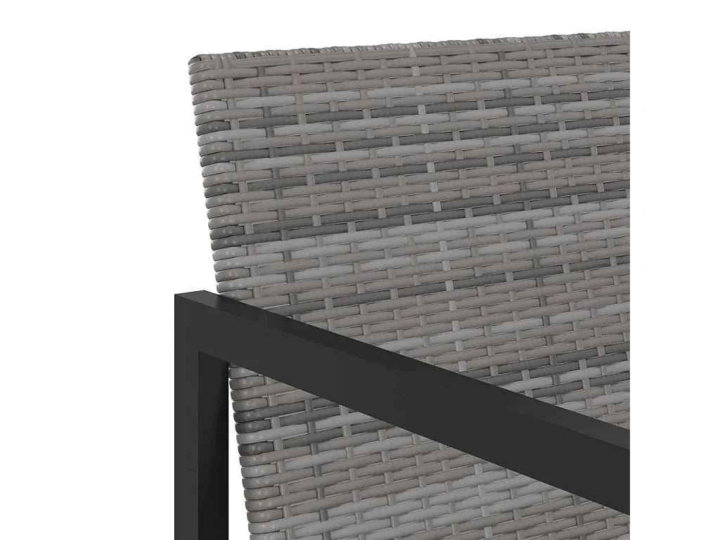 Mobilier à dîner de jardin 9 pièces et coussins Résine tressée Gris