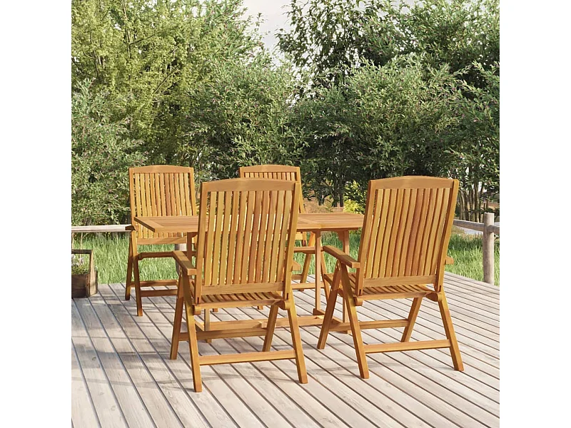 Ensemble à dîner de jardin 5 pièces Bois de teck massif