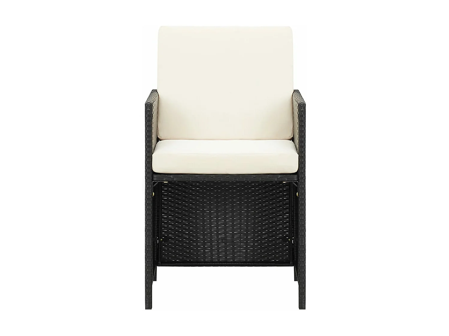 21 peças conjunto jantar p/ jardim c/ almofadões vime PE preto