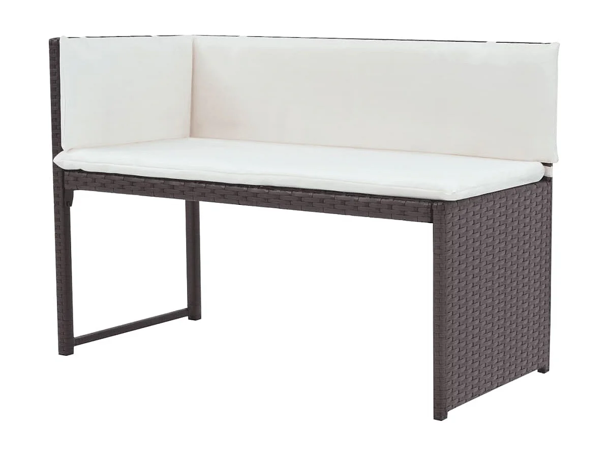 Juego de comedor de jardín 5 piezas ratán PE y acero marrón