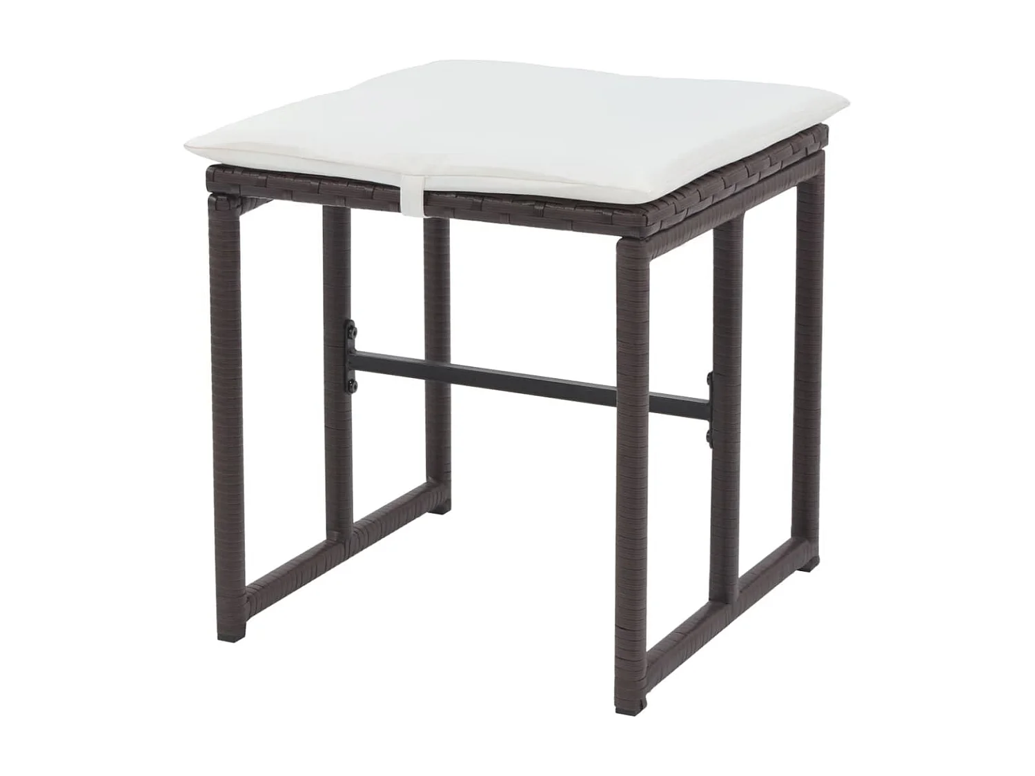 Juego de comedor de jardín 5 piezas ratán PE y acero marrón