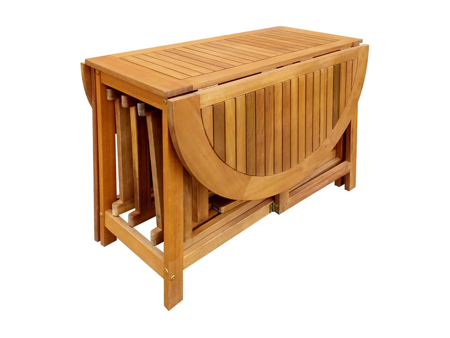 Set comedor de jardín plegable 5 piezas madera maciza de acacia
