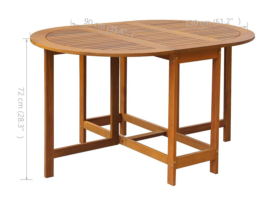 Set comedor de jardín plegable 5 piezas madera maciza de acacia