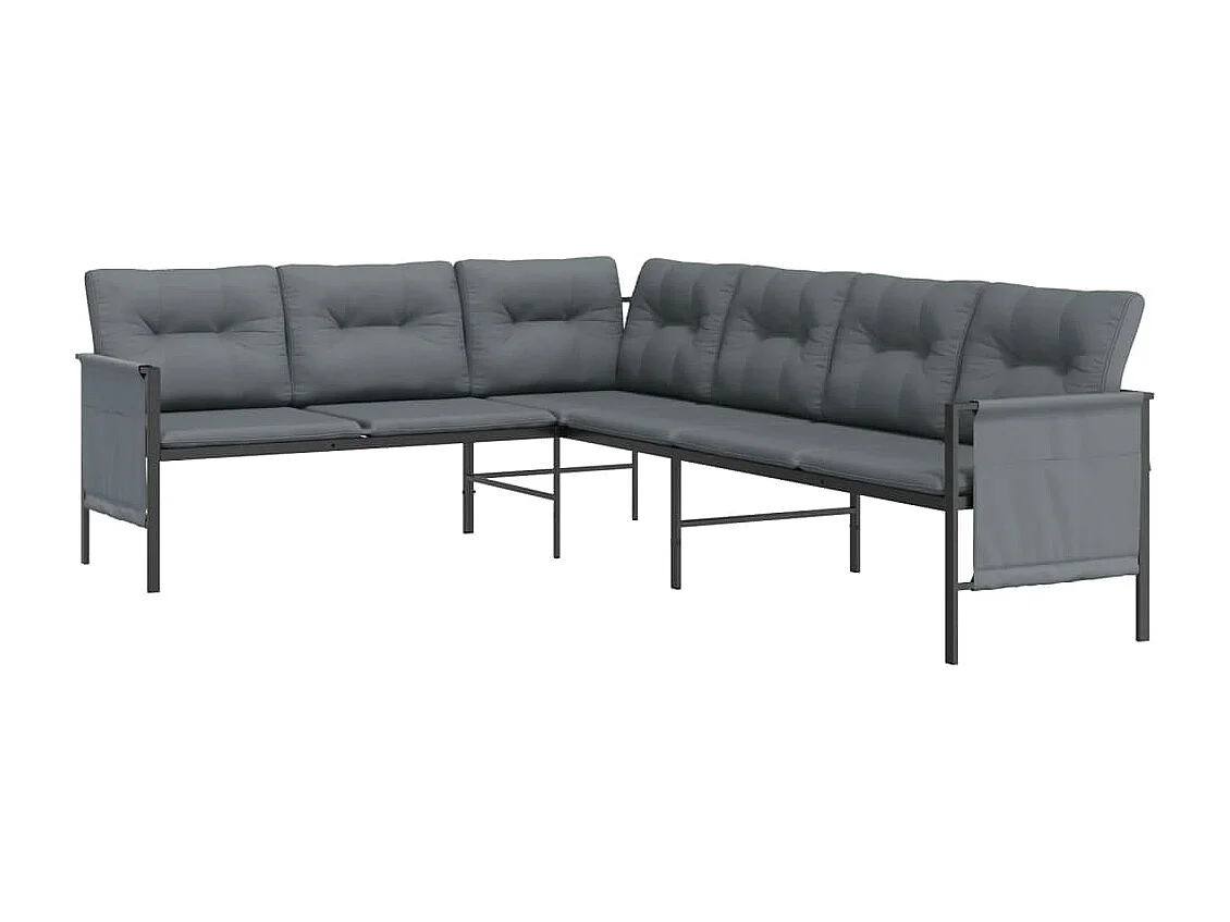 2 peças conjunto de jantar para jardim aço antracite