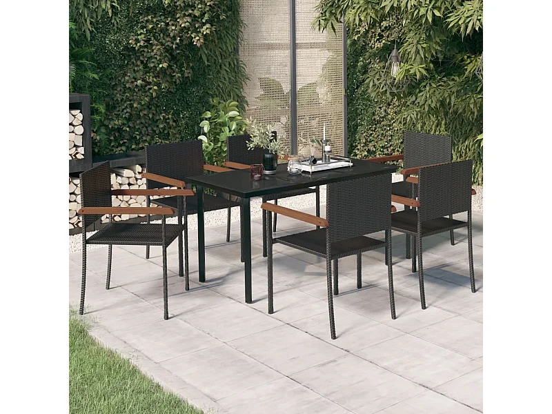 7-delige Tuinset zwart