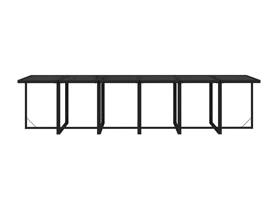 Set comedor de jardín 17 piezas con cojines ratán sintético negro