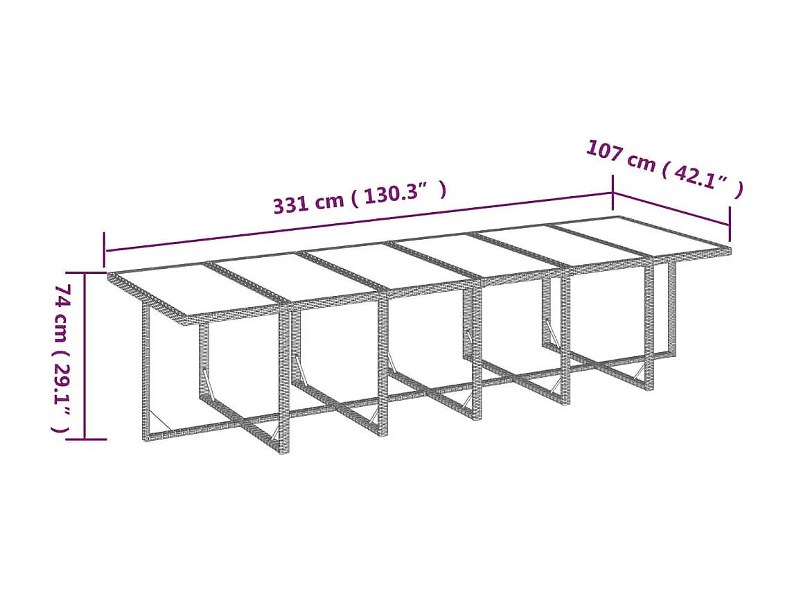 17 peças conjunto jantar p/ jardim c/ almofadões vime PE preto