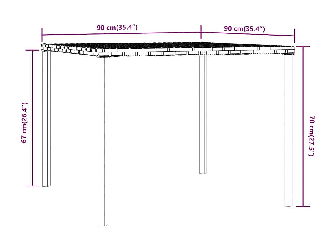 2 peças conjunto de jantar p/ jardim c/ almofadões vime PE preto