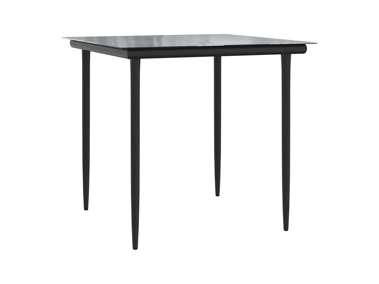 Ensemble à manger de jardin 3 pièces noir textilène et acier