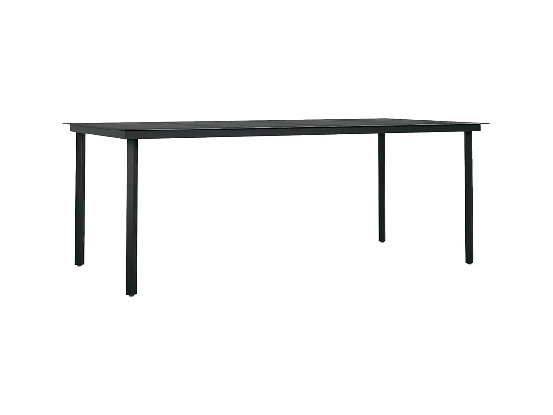 Ensemble de salle à manger de jardin 9 pièces Gris et noir