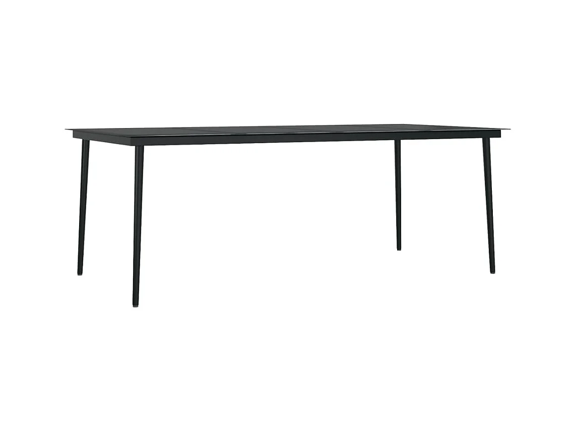 Mobilier de salle à manger de jardin avec coussins 7 pièces Noir