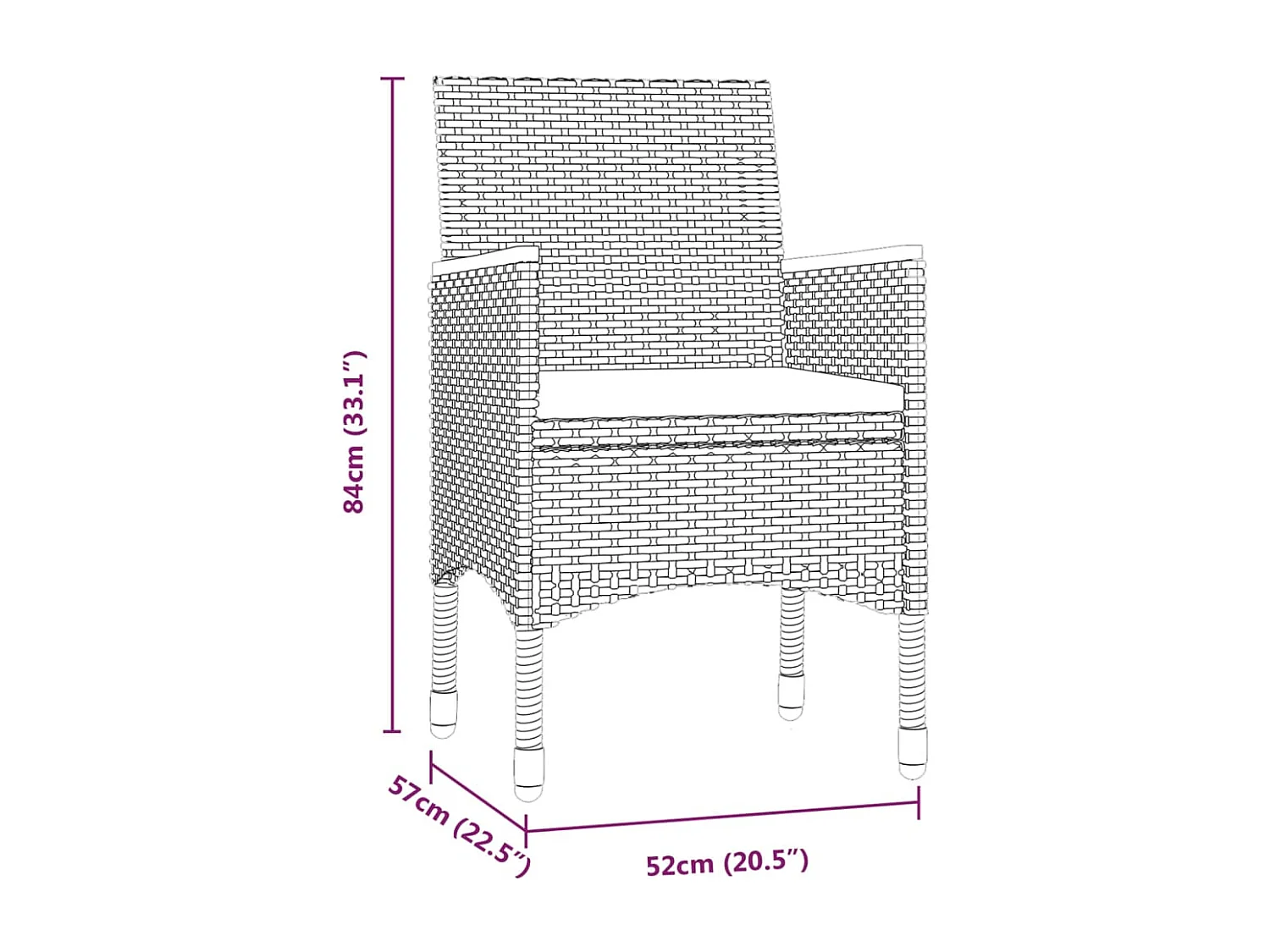 Mobilier de salle à manger de jardin avec coussins 7 pièces Noir