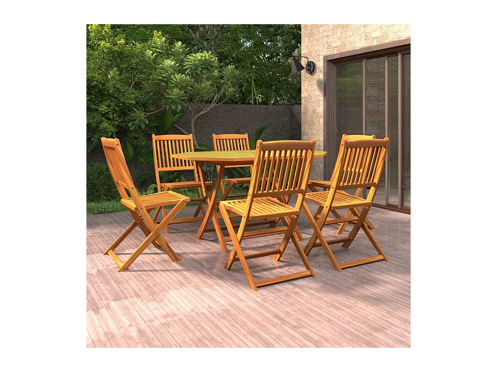Ensemble de salle à manger de jardin 7 pièces Bois d'acacia massif