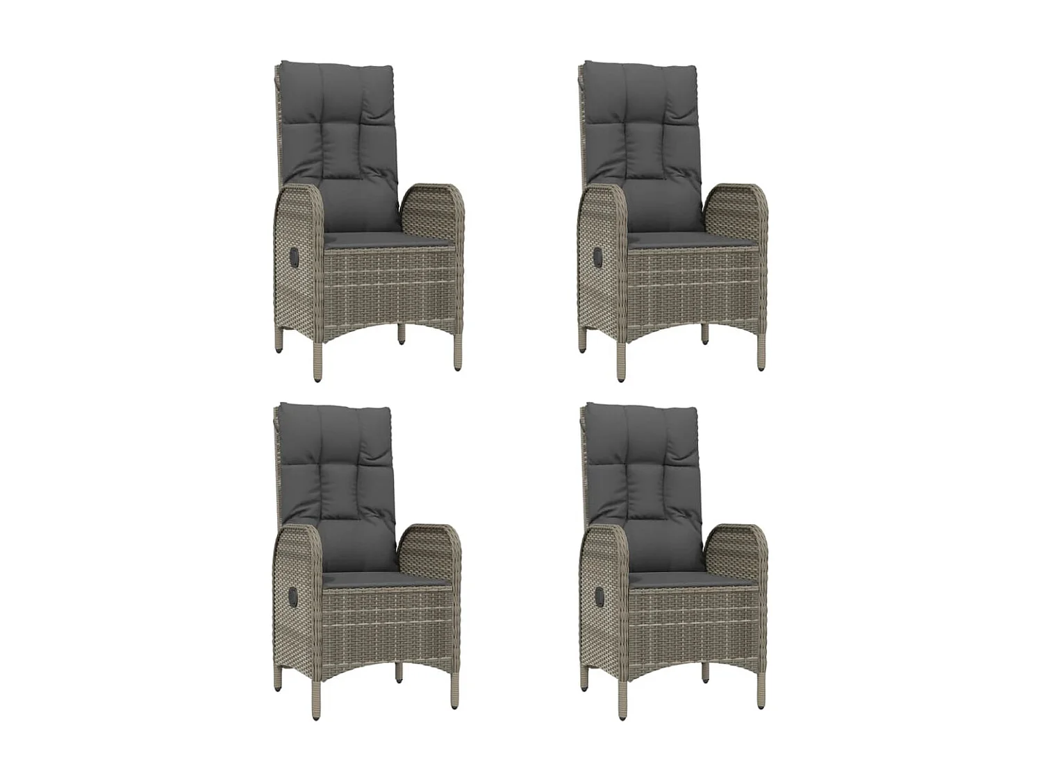 Mobilier à dîner de jardin et coussins 5 pièces noir et gris