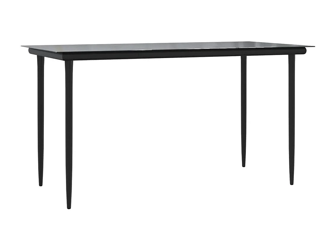 Mobilier à dîner de jardin et coussins 5 pièces noir et gris