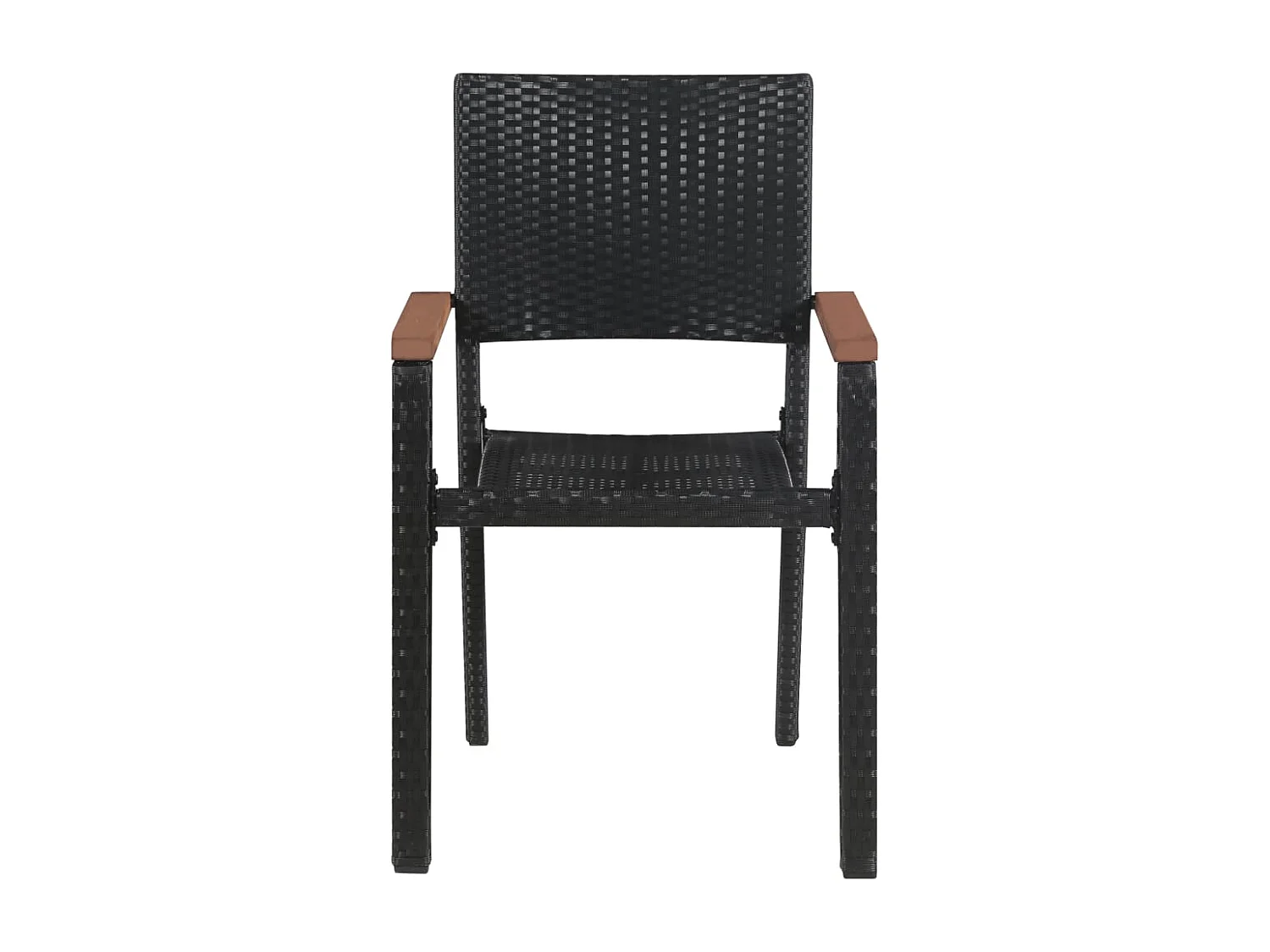 Juego de comedor para jardín 5 piezas negro