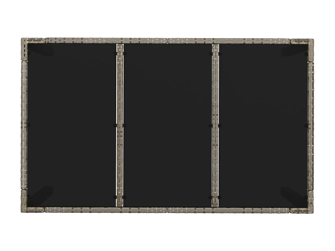 Set comedor jardín 7 piezas y cojines ratán sintético gris