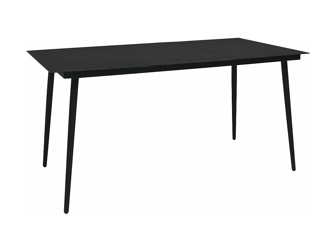 Ensemble à dîner d'extérieur 7 pièces Rotin PVC Noir