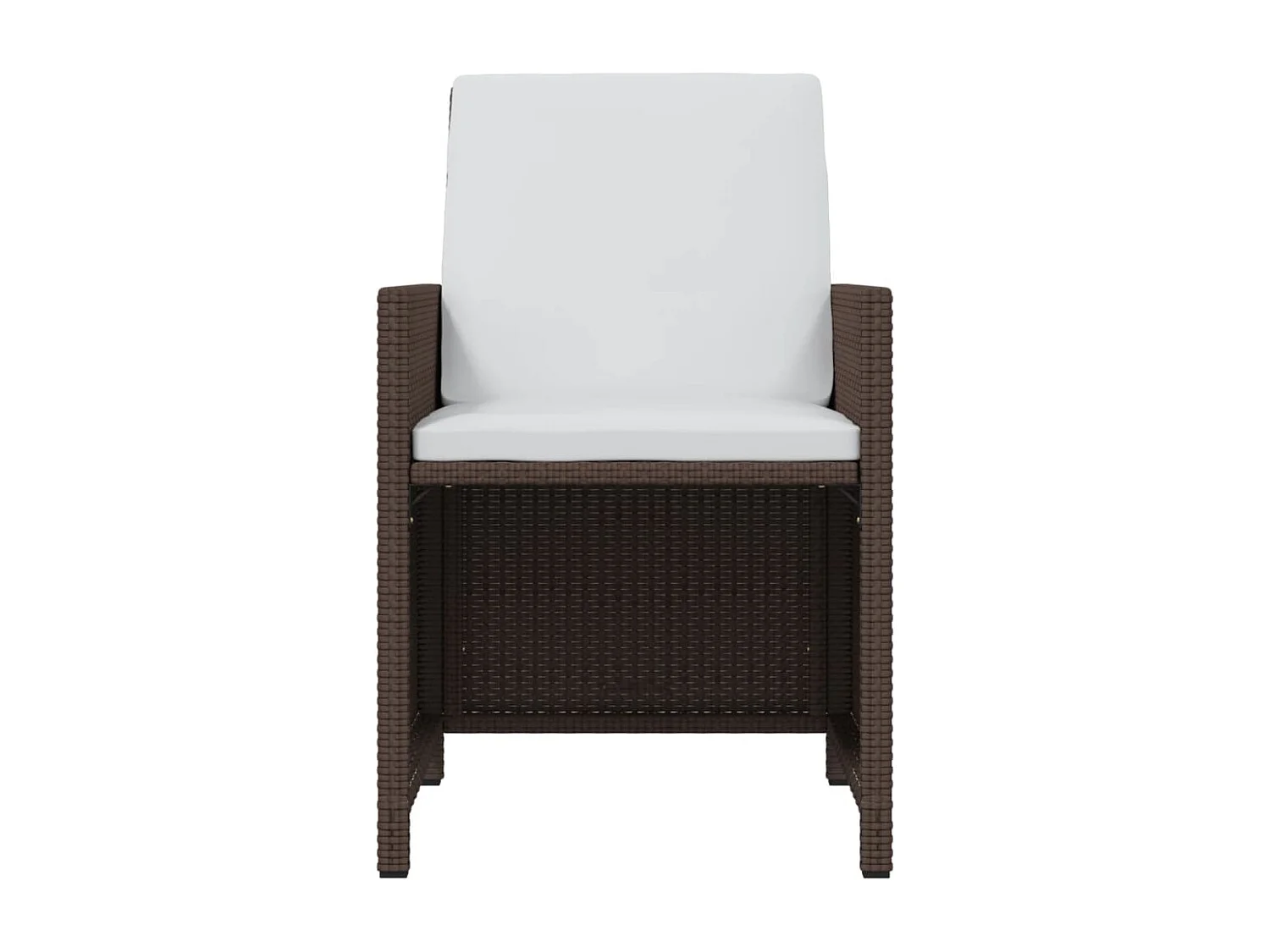 Set comedor jardín 11 piezas con cojines ratán sintético marrón