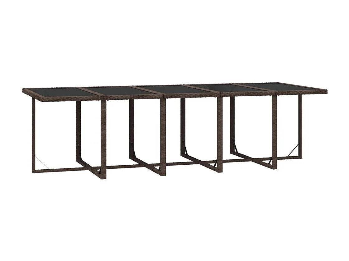 Set comedor jardín 11 piezas con cojines ratán sintético marrón