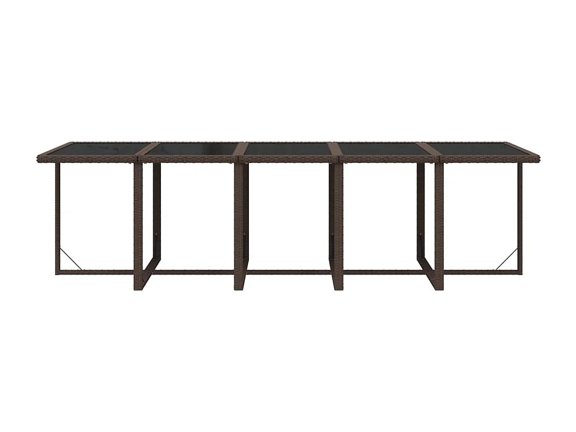 Set comedor jardín 11 piezas con cojines ratán sintético marrón