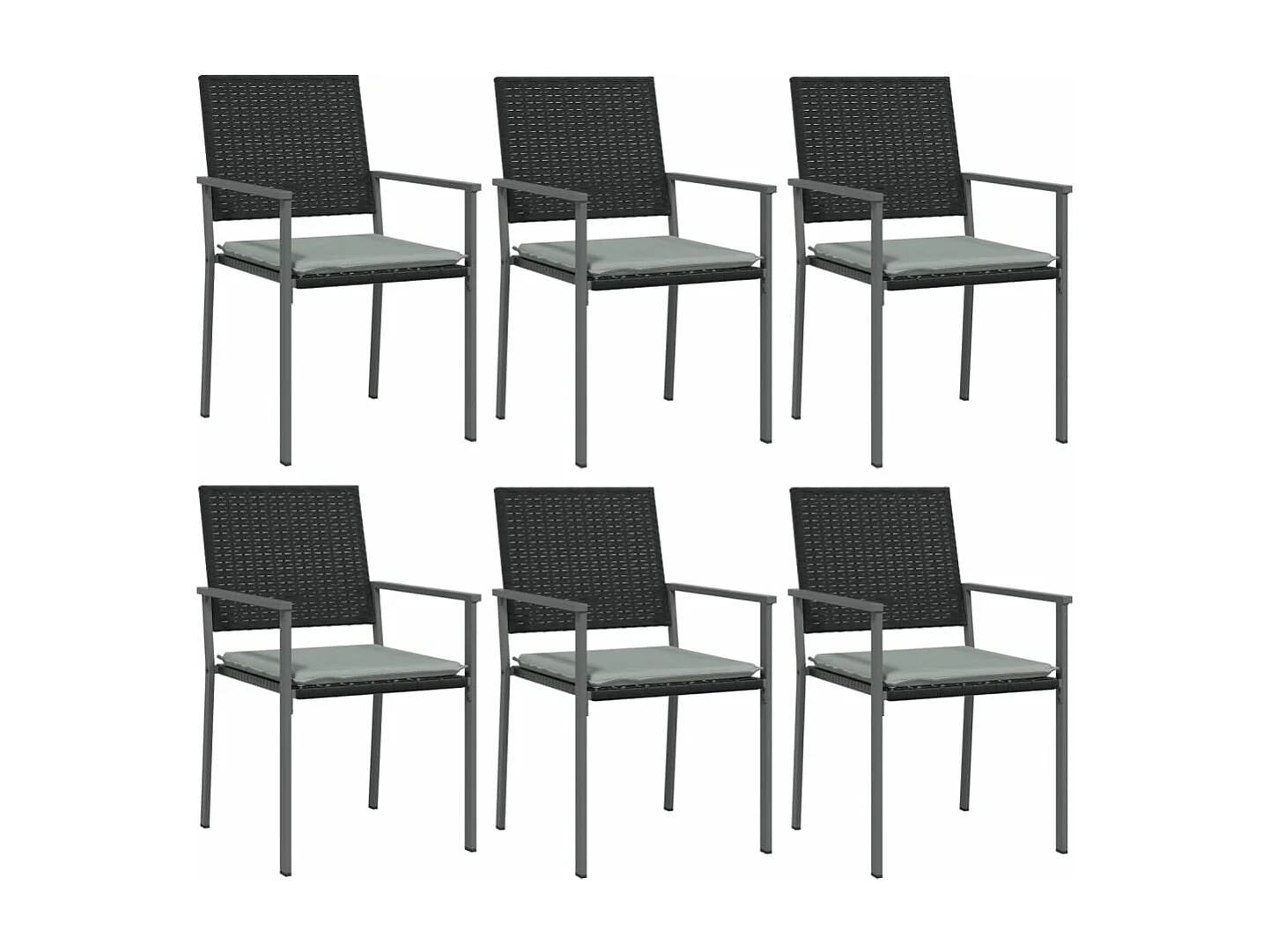 7 peças conjunto de jantar p/ jardim vime PE e aço