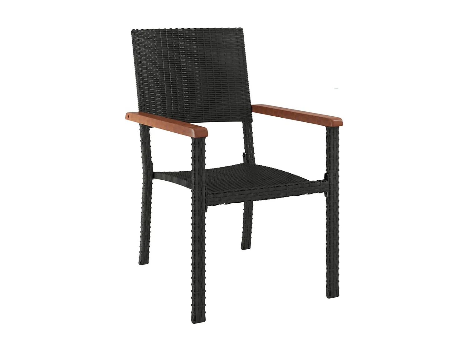 Mobilier à dîner de jardin 5 pièces Noir Résine tressée