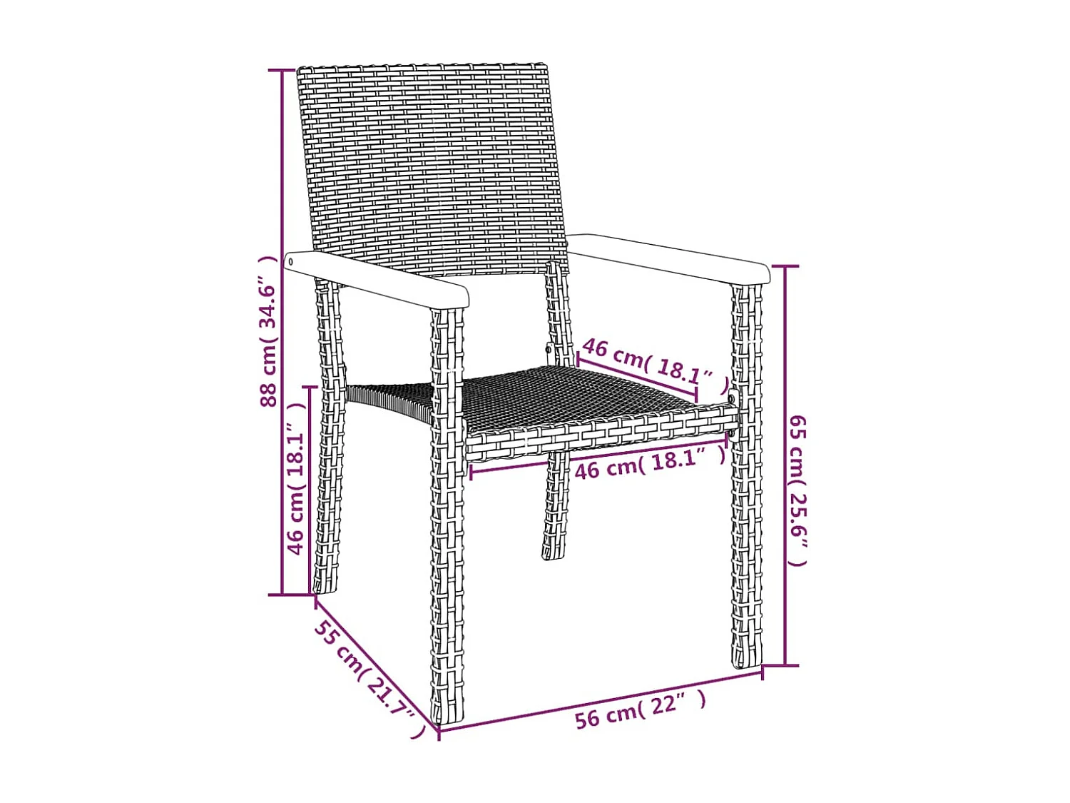 Mobilier à dîner de jardin 5 pièces Noir Résine tressée