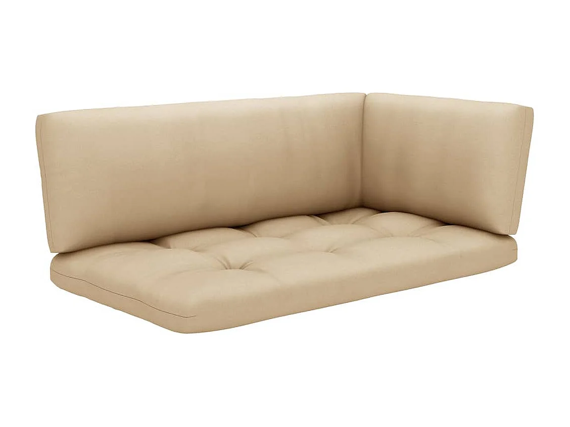 Sofá de paletes 2 lugares c/ almofadões pinho impregnado branco