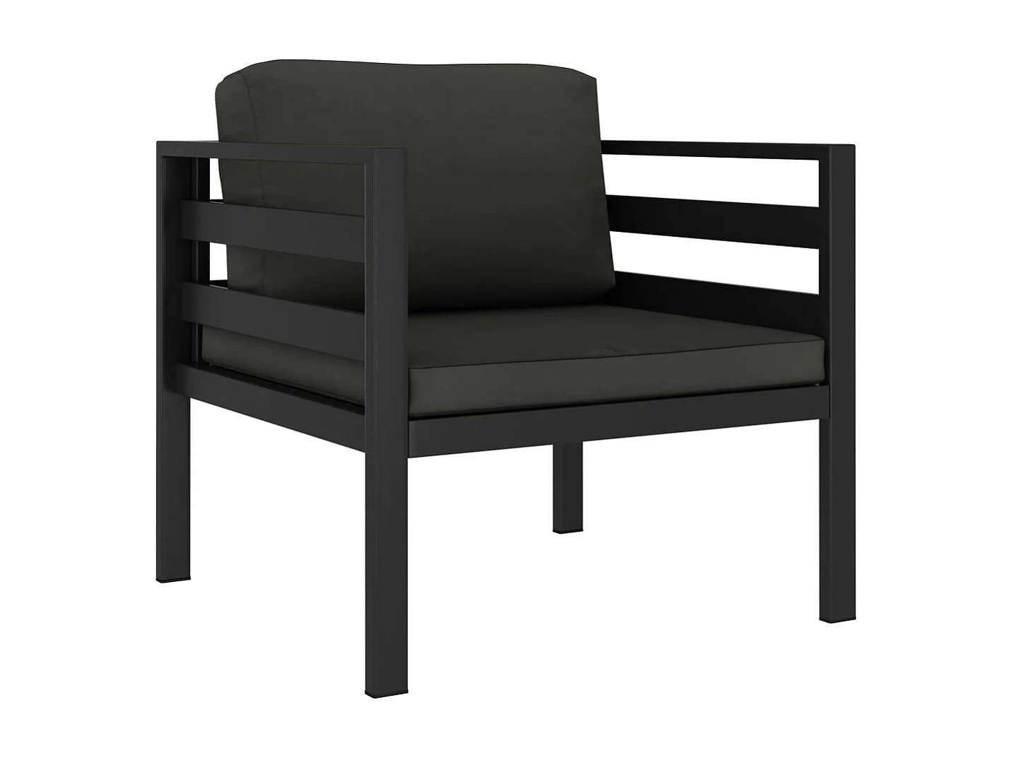 Ensemble de canapés 5 pièces avec coussins Aluminium Anthracite