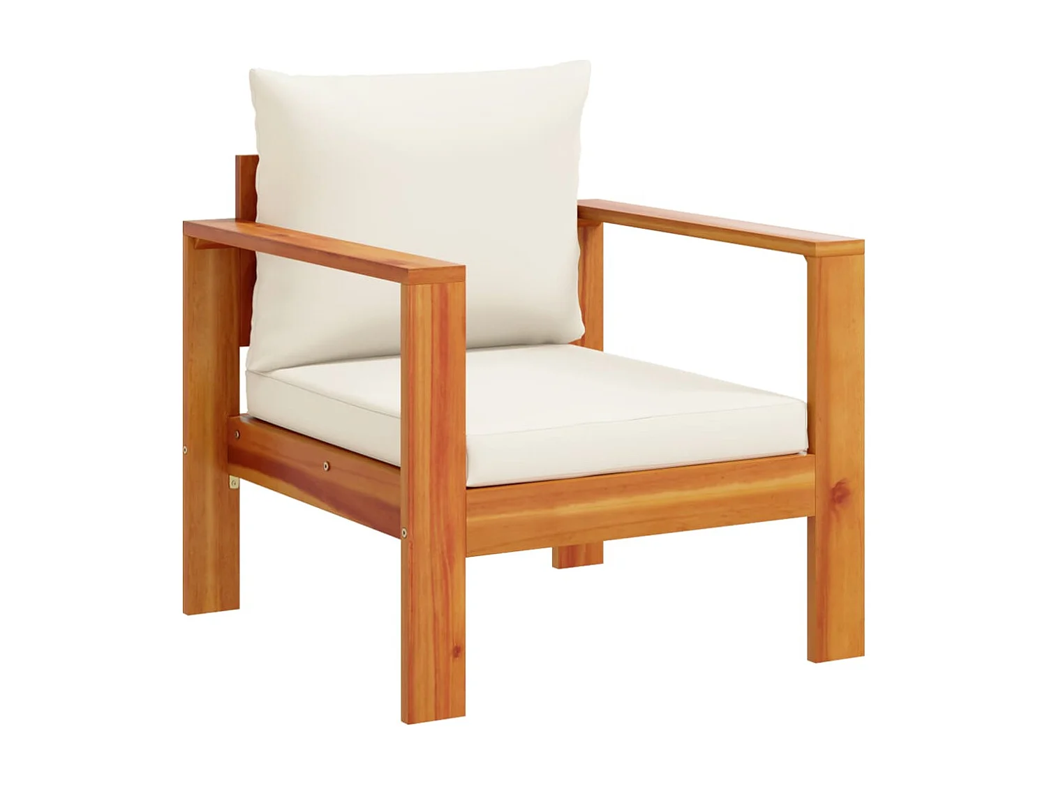 Set de sofás de jardín con cojines 5 piezas madera maciza acacia