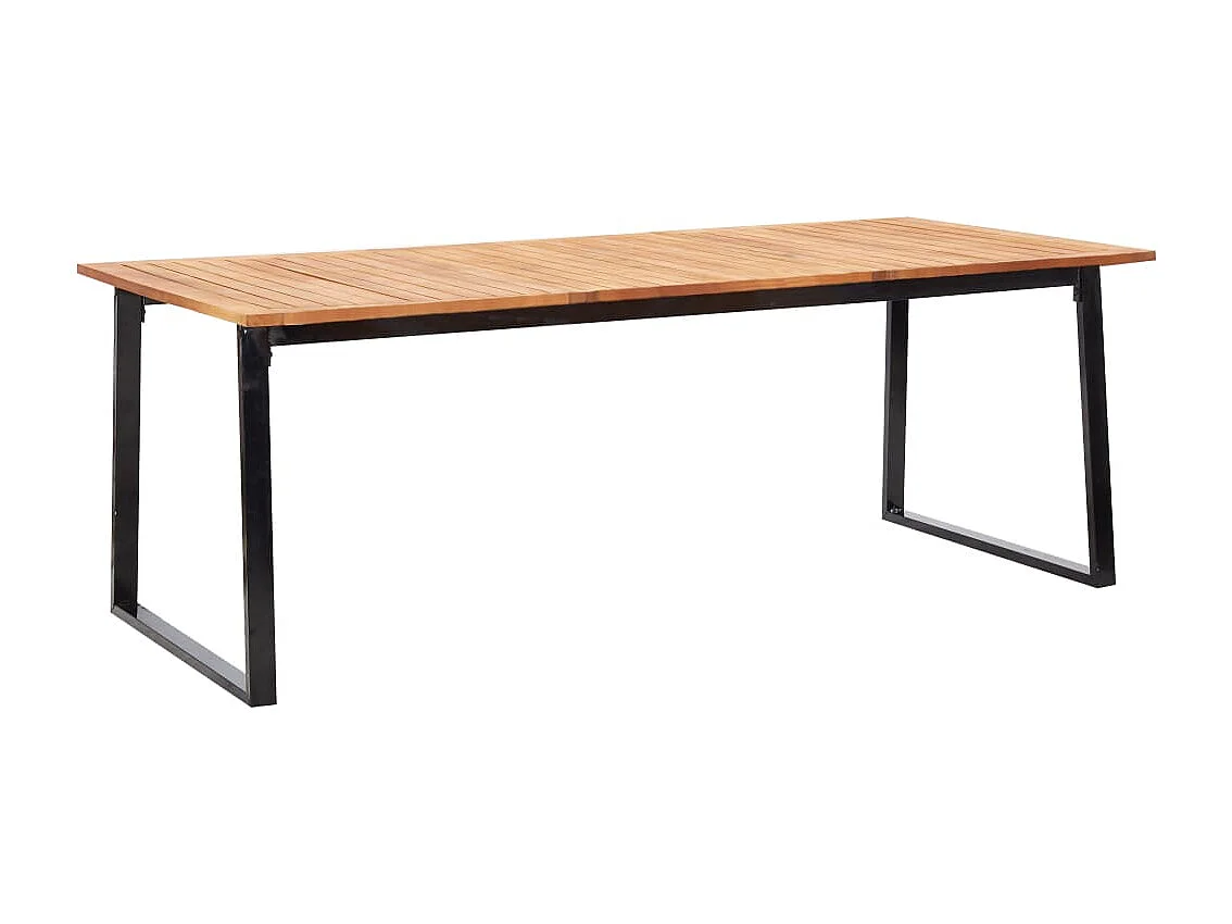 Set comedor jardín 9 piezas ratán sintético y madera acacia negro