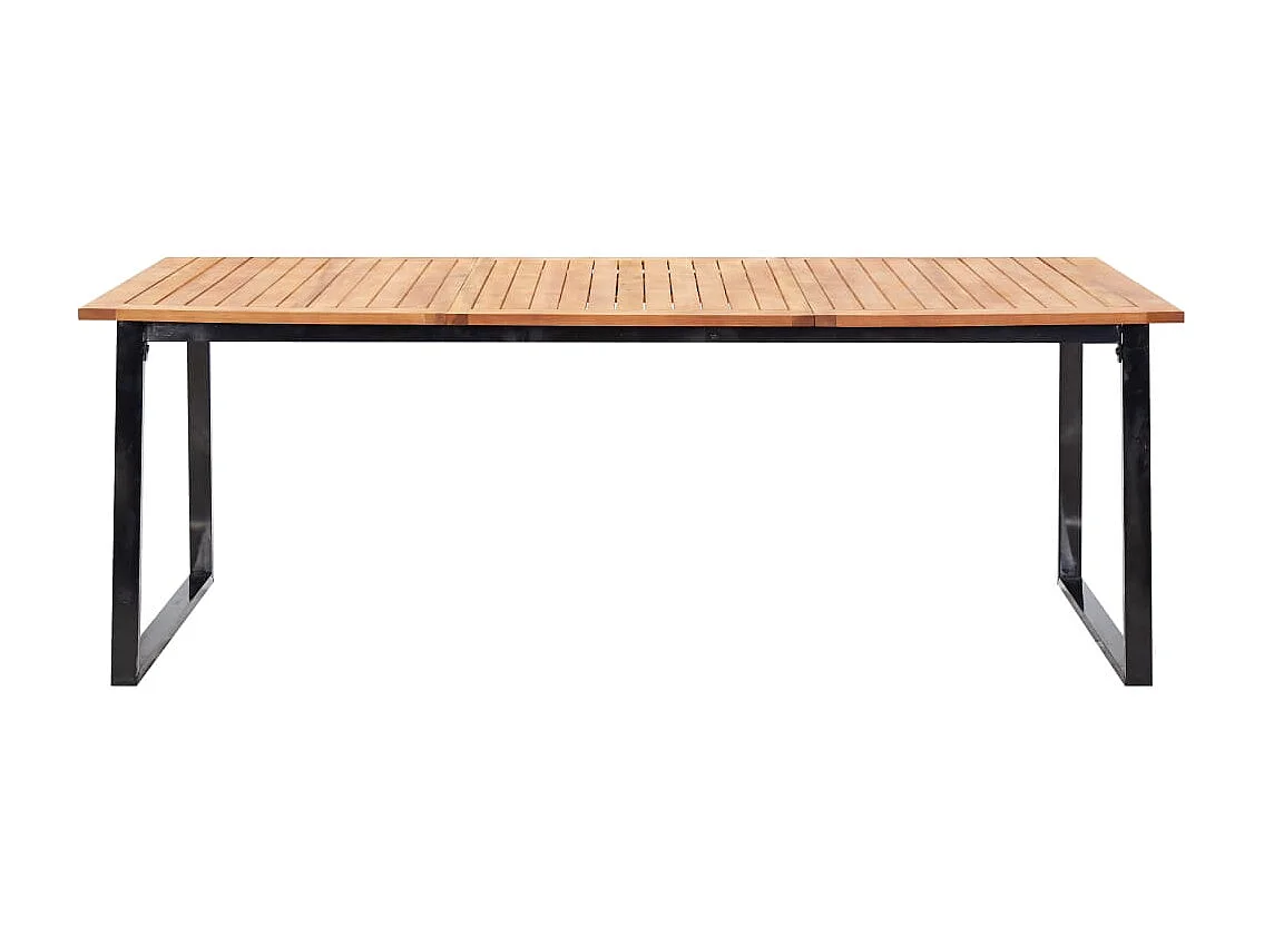 Set comedor jardín 9 piezas ratán sintético y madera acacia negro