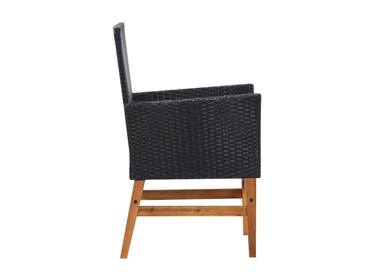 Set comedor jardín 9 piezas ratán sintético y madera acacia negro