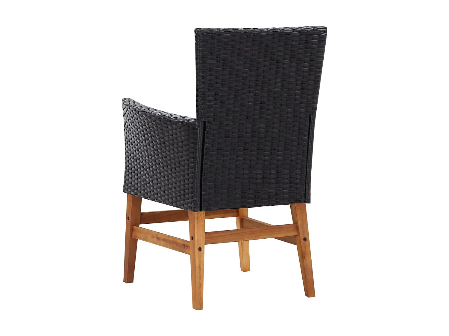 Set comedor jardín 9 piezas ratán sintético y madera acacia negro
