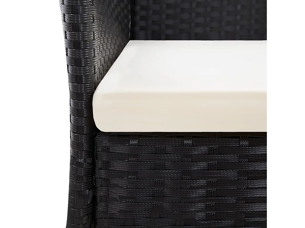 Set comedor jardín 9 piezas ratán sintético y madera acacia negro