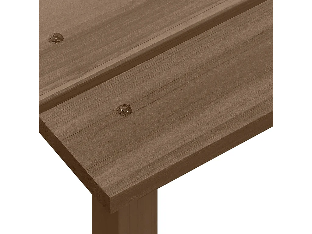 Silla con otomana y mesa jardín Adirondack abeto macizo marrón