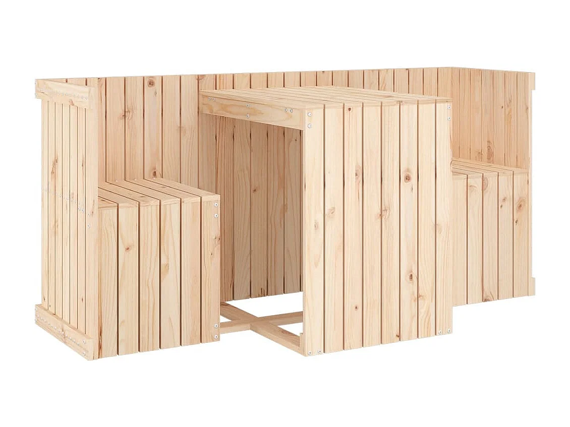 Conjunto de varanda 2 lugares madeira de pinho maciça