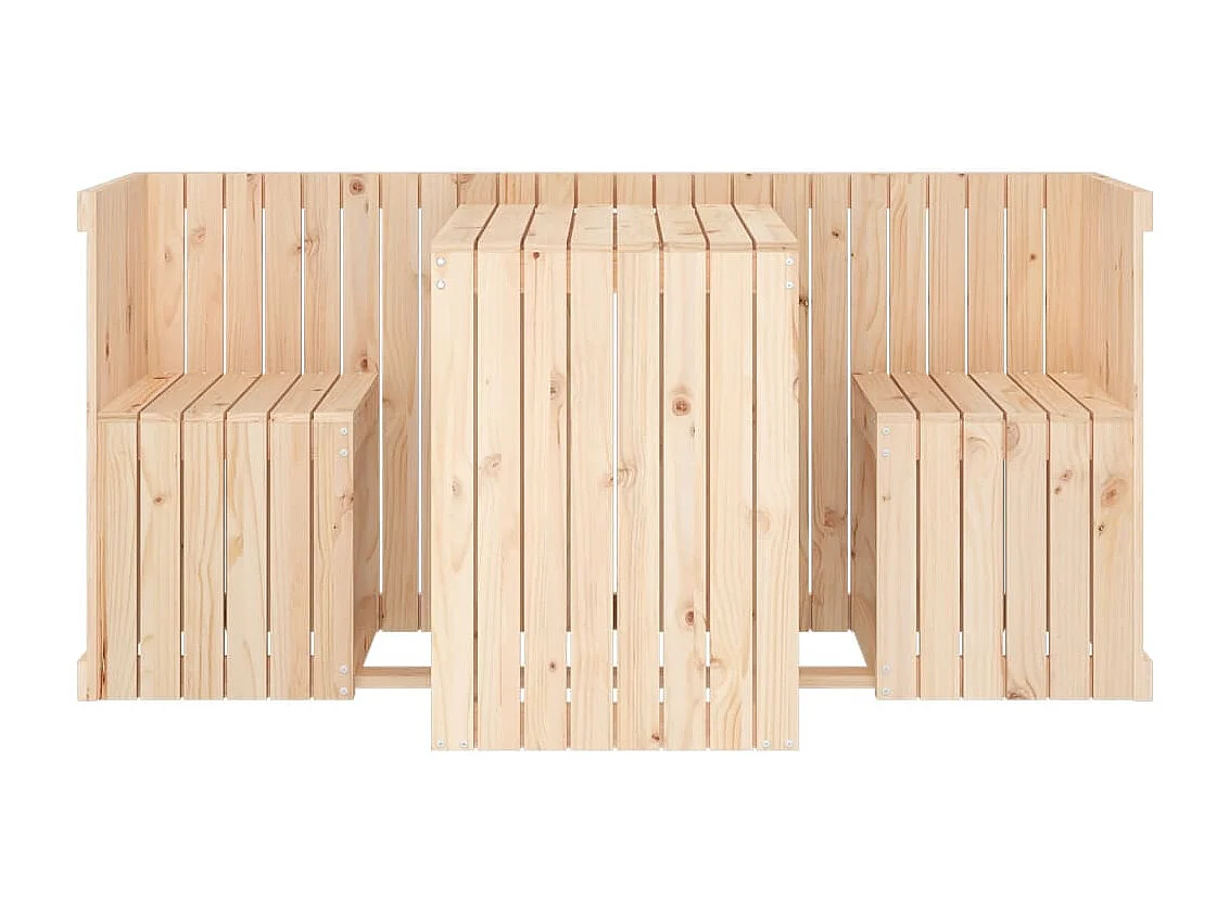 Conjunto de varanda 2 lugares madeira de pinho maciça