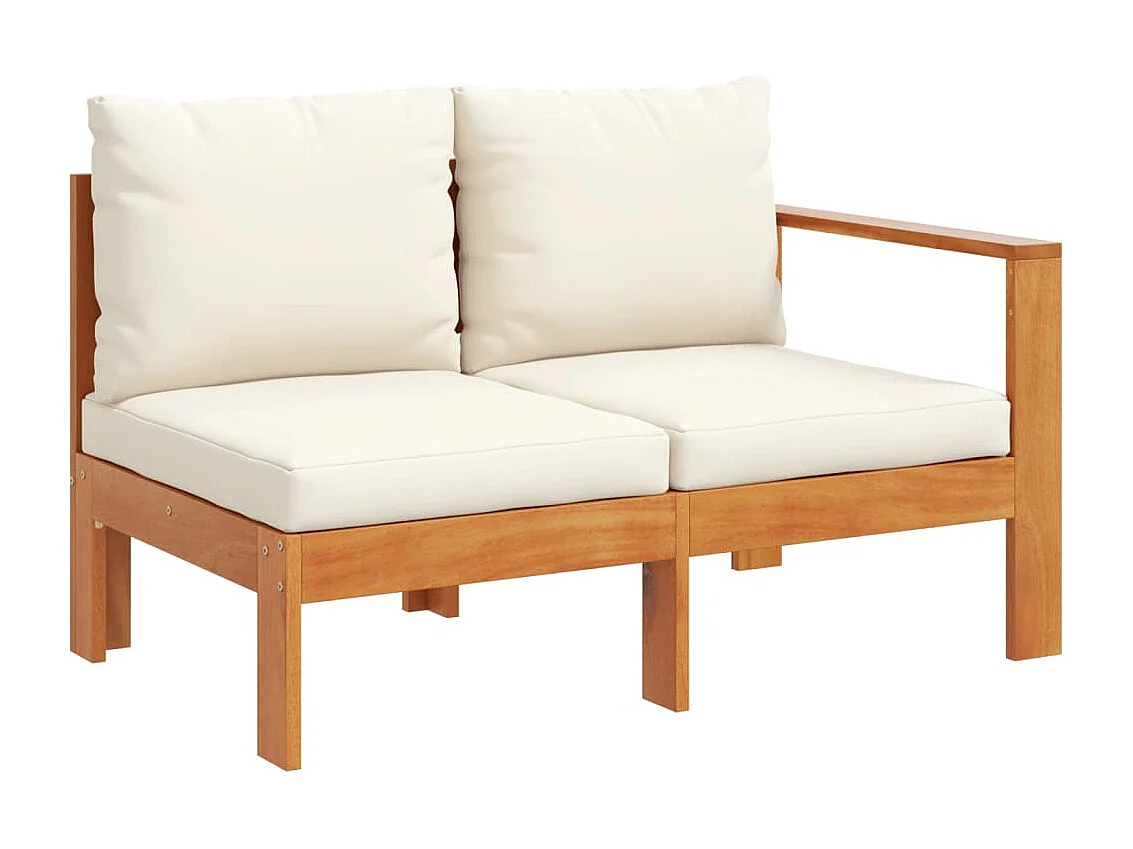 Set de sofás de jardín con cojines 5 piezas madera maciza acacia