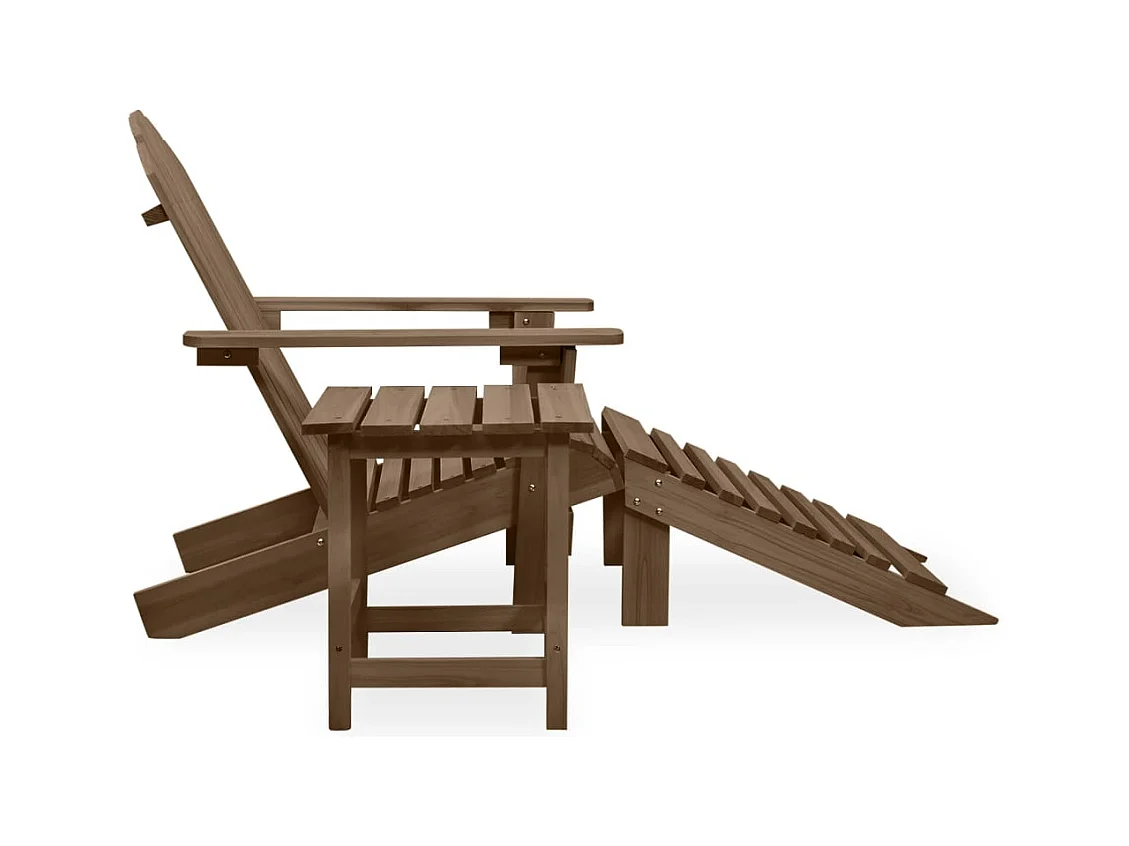 Chaise de jardin Adirondack avec pouf et table Sapin Marron