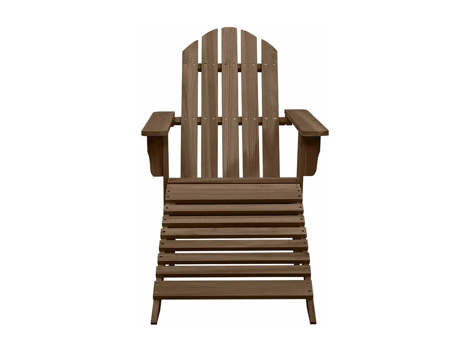 Chaise de jardin Adirondack avec pouf et table Sapin Marron