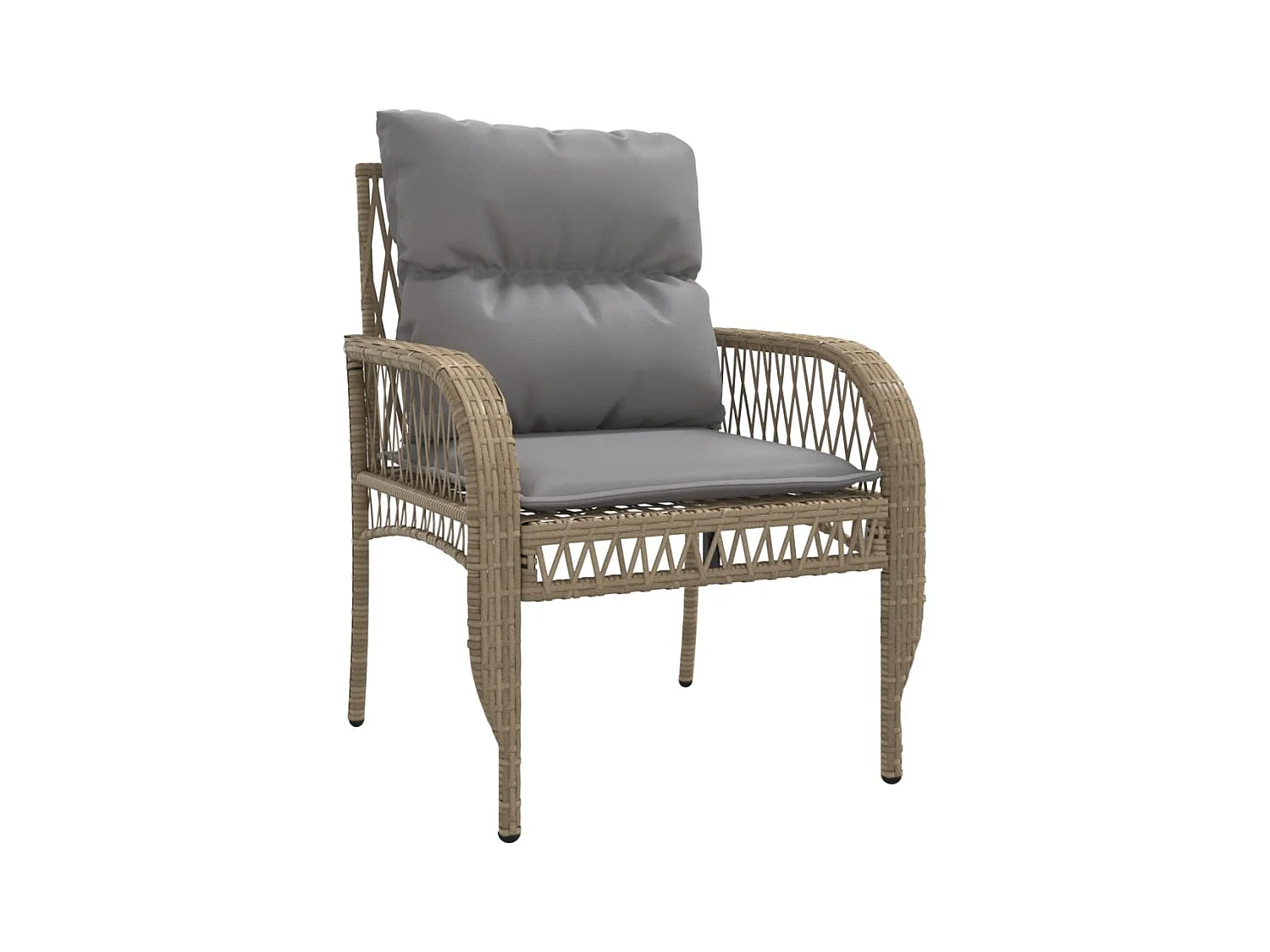 Salon de jardin avec coussins 4 pièces beige résine tressée