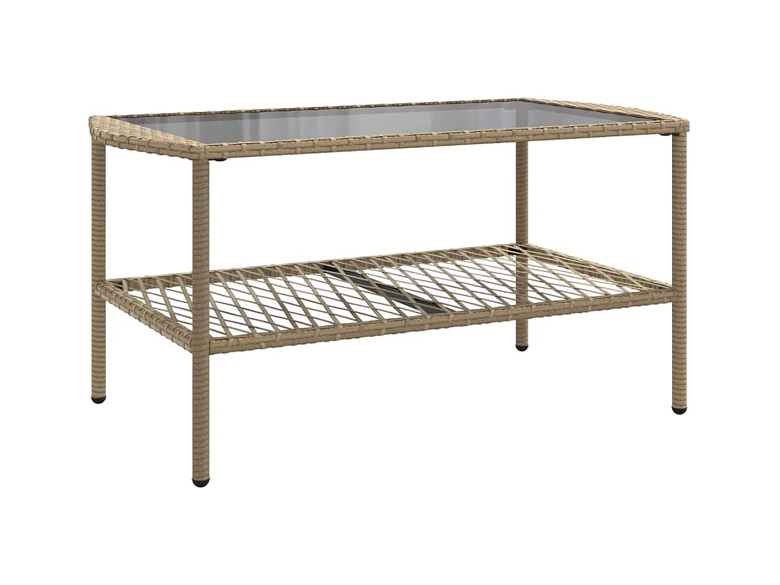 Salon de jardin avec coussins 4 pièces beige résine tressée