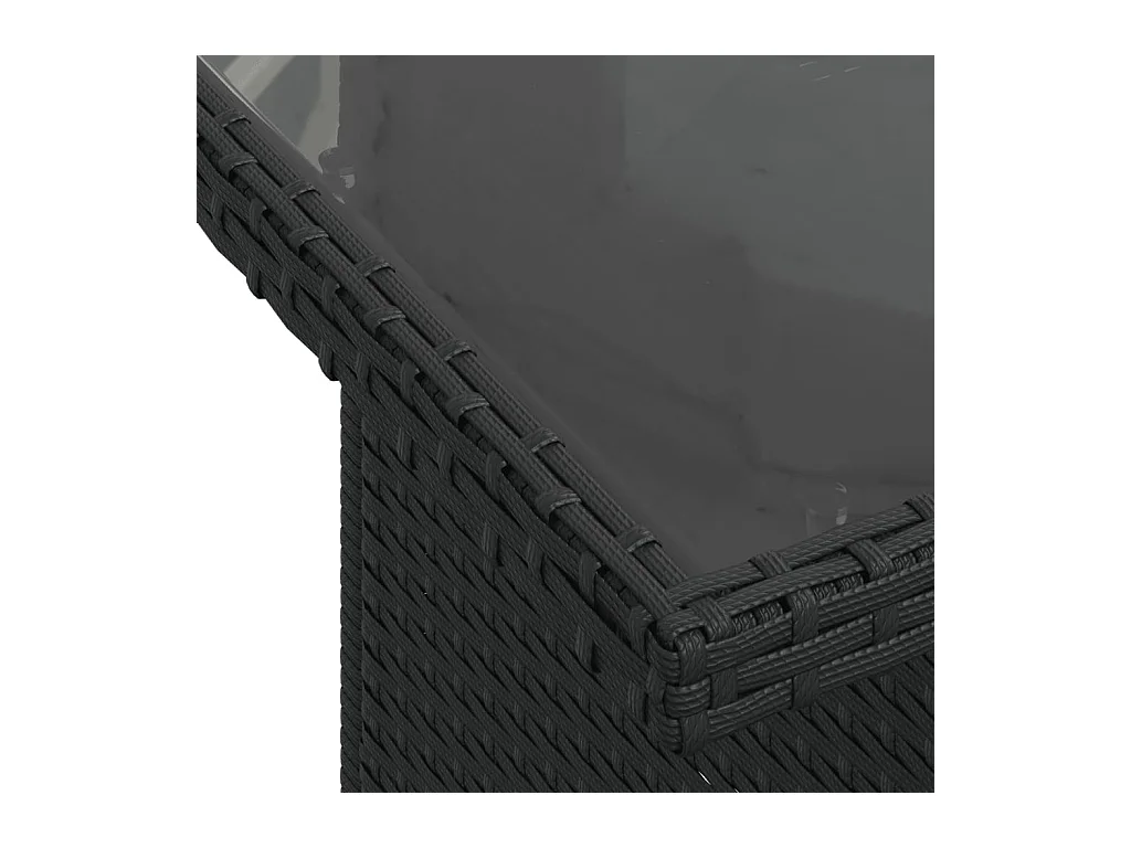Set de sofás de jardín 7 piezas con cojines ratán sintético negro
